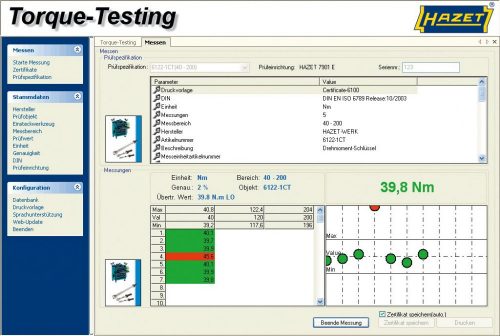 Prüfsoftware Torque-Testing